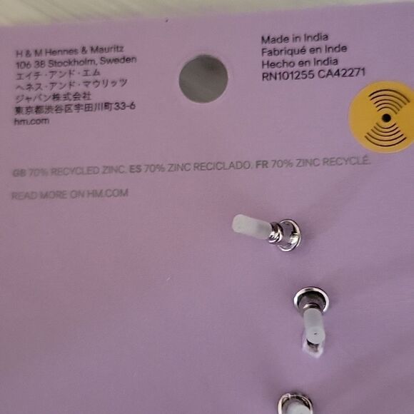 H AND M divided earing set silver NWT new - Picture 4 of 7